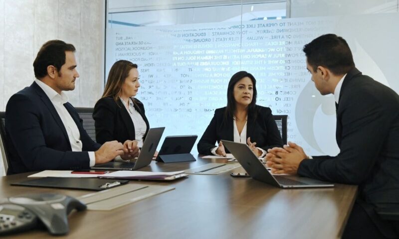 četiri osobe sede na IOP sastanku